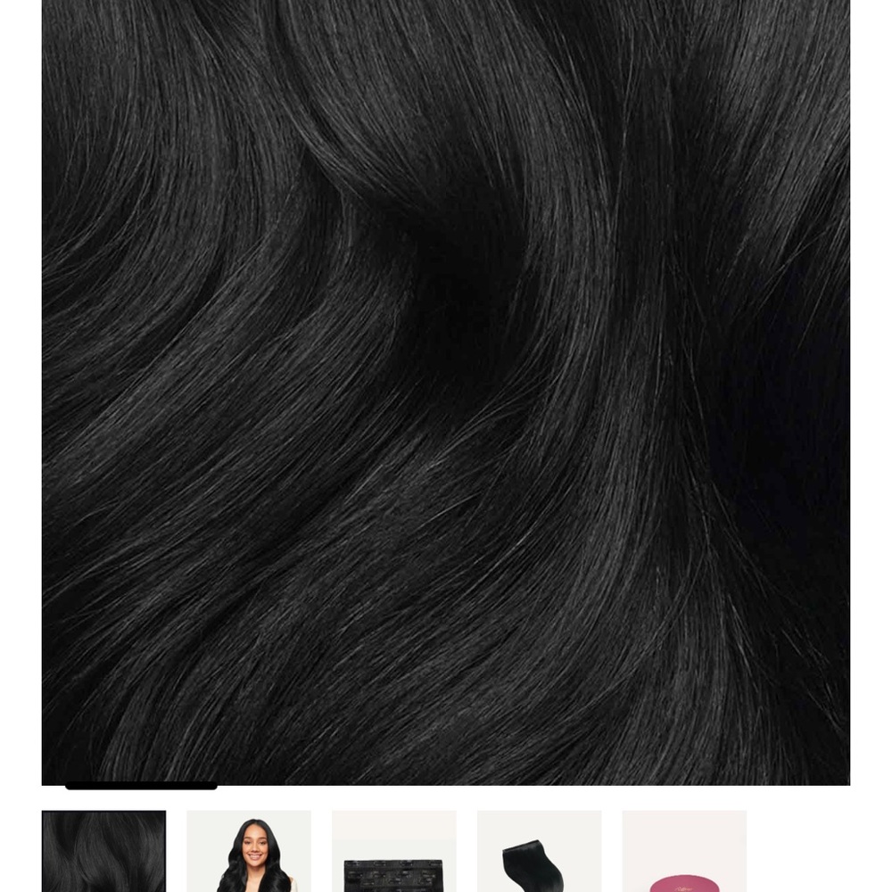 Luxy 16 inch Jet Black Seamless Clip-in Extensions
